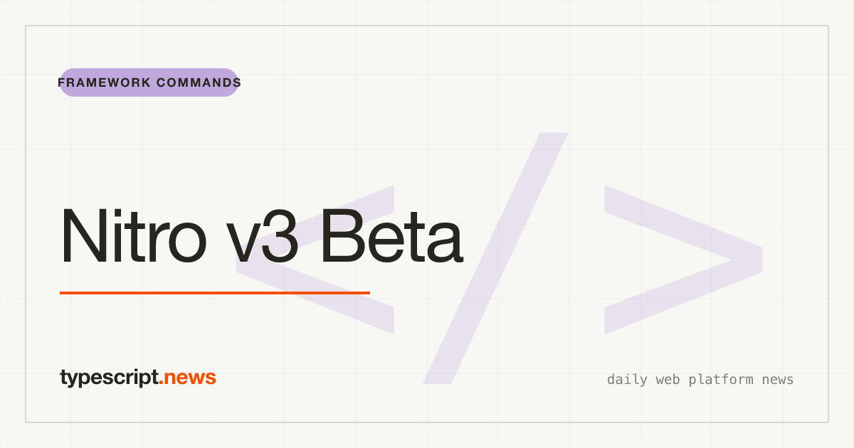 Nitro v3.0.260603-beta : Commandes de Framework Personnalisées et Config defaultPreset